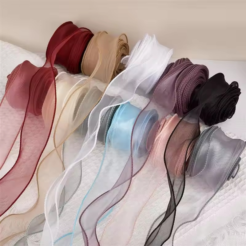 Ribbon Organza Roll - 10 Yards/Rolle Transparentes Chiffon-Band Organza-Satinbänder für