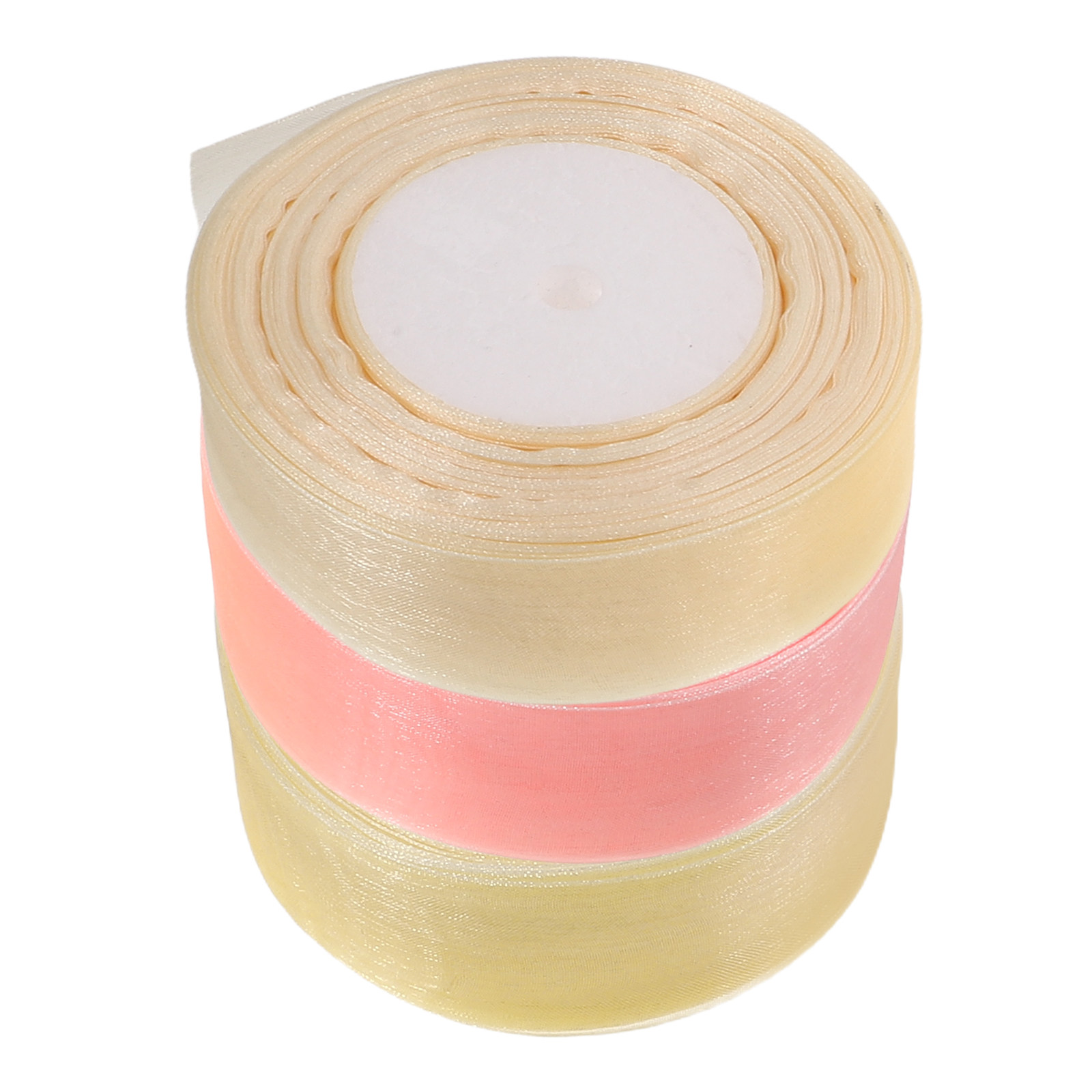 Ribbon Organza Roll - 3 Rollen transparentes Organza-Band, je 50