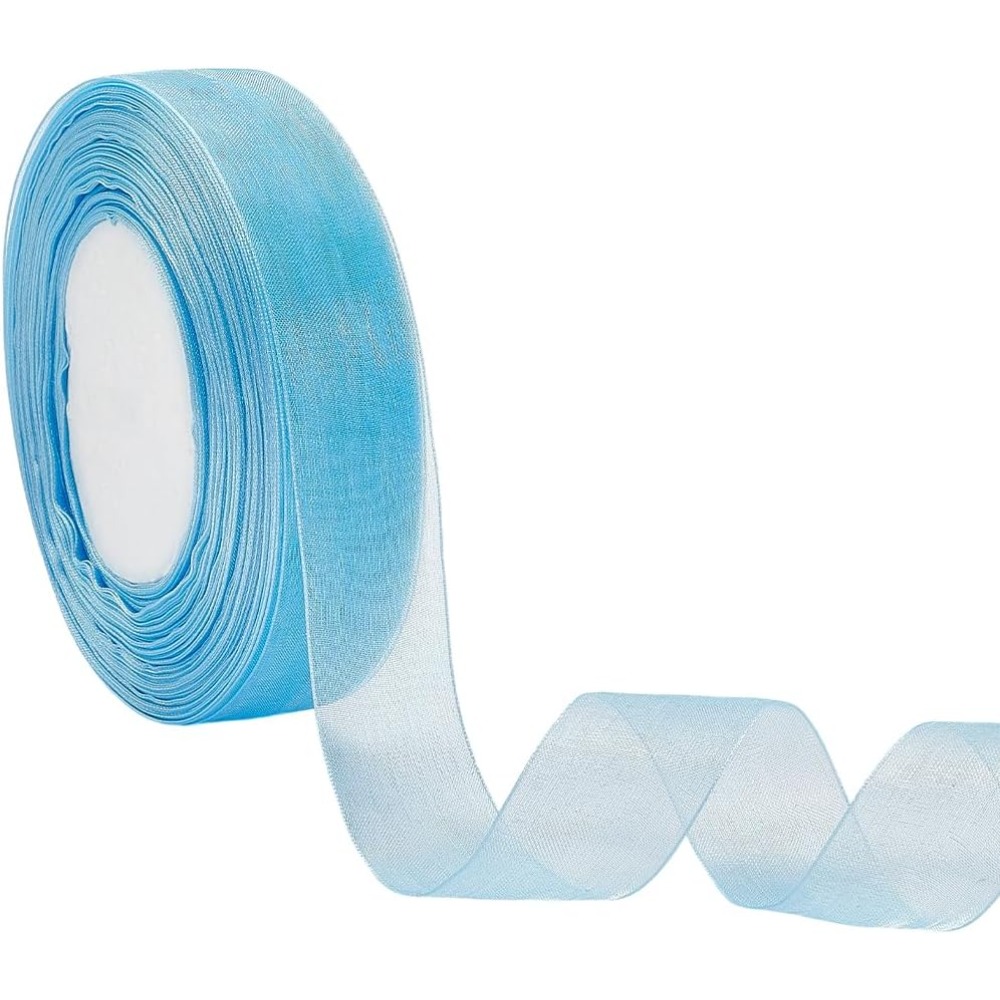 Ribbon Organza Roll - 1 Rolle durchsichtiges Organza-Band, breites Band