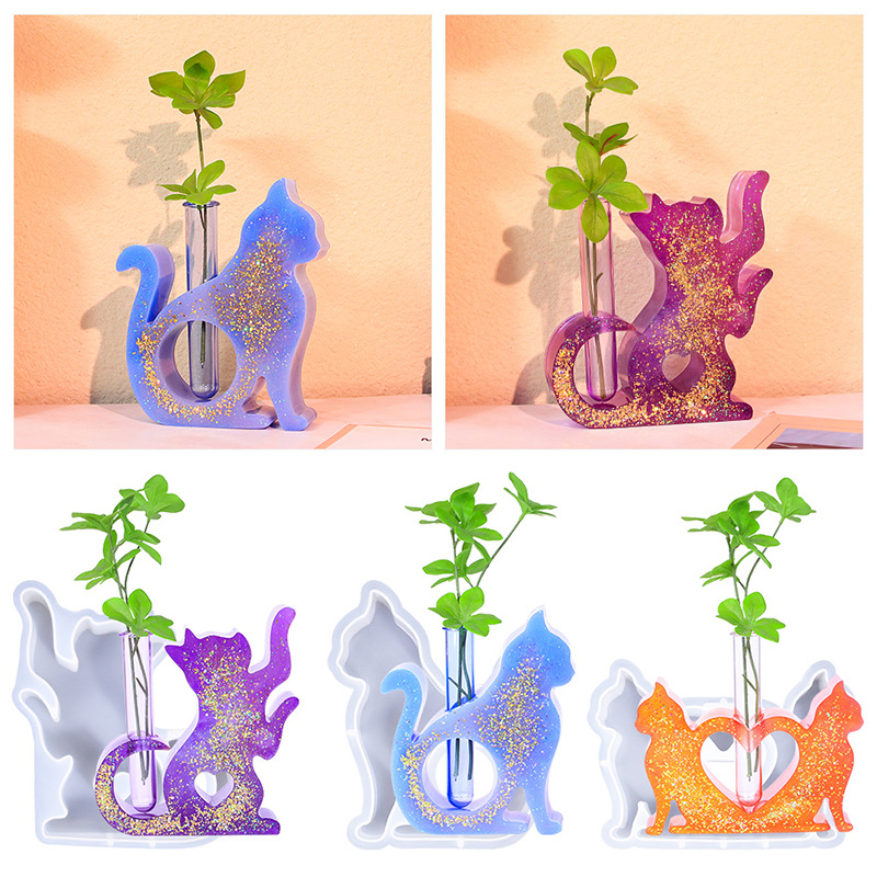 Florist Supply Vases - Katzenförmige Harzformen, Vase, Silikon, Epoxidharzform für