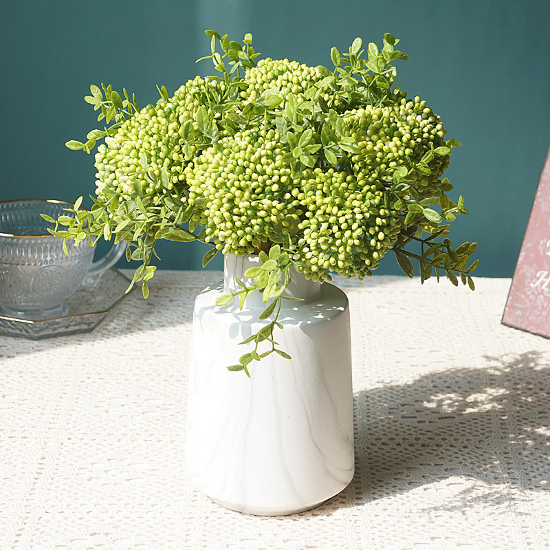 Baby Breath Dried - 11-Zoll-Hortensien- und Hafer-Trauben-Kunstblume für Heimdekoration, Hochzeitsfotografie-Requisite