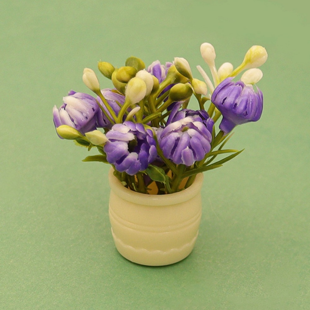 Florist Supply Vases - 1:12 Puppenhaus Miniatur-Simulationsvase, verschiedene Stile, Mini-Grünpflanze,