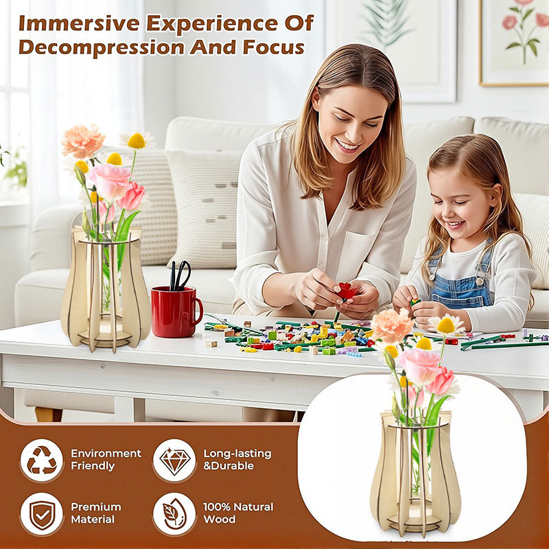 Holzpuzzle-Vase für Blumensträ – Florist Supply Vases Bewertung und Preis